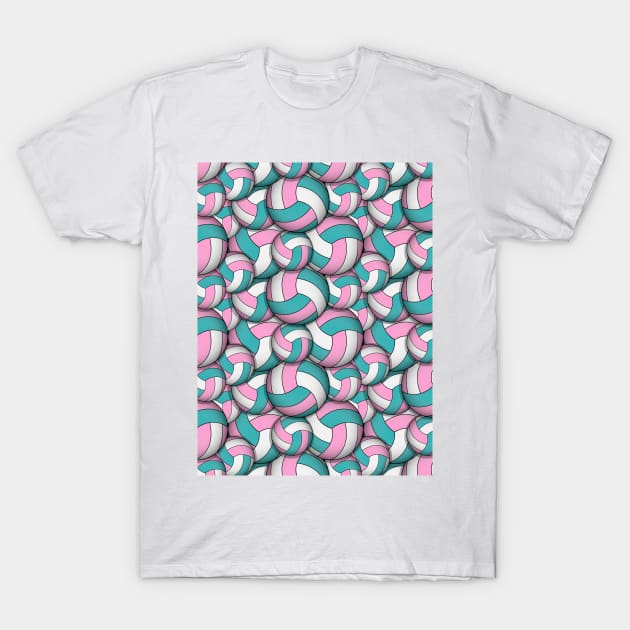 Volleyball Pattern T-Shirt by Designoholic